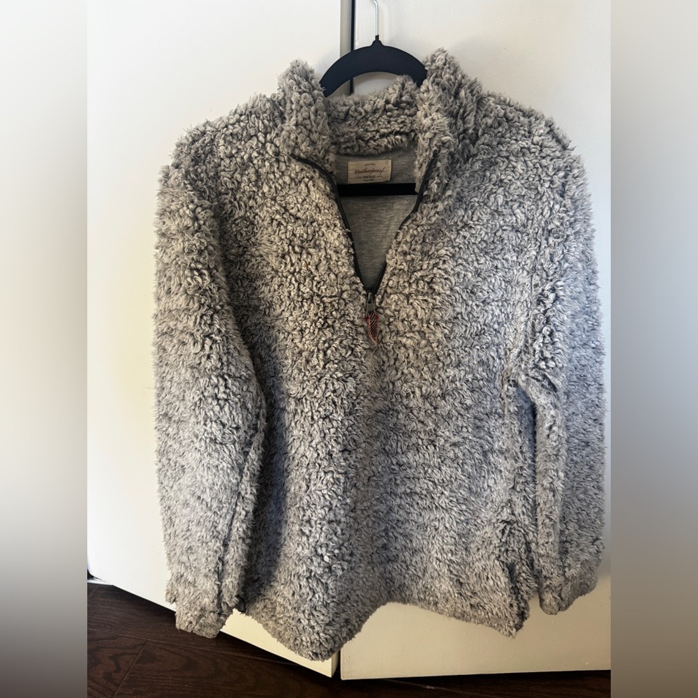 Weatherproof Vintage Gray Sherpa Pullover Size XL